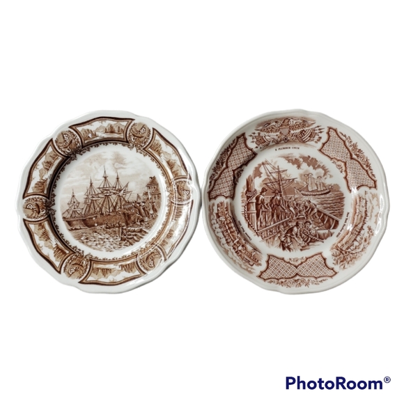 Staffordshire J Meakin USS Constitution Historical Scenes Chinese Export Comerot - Picture 3 of 9